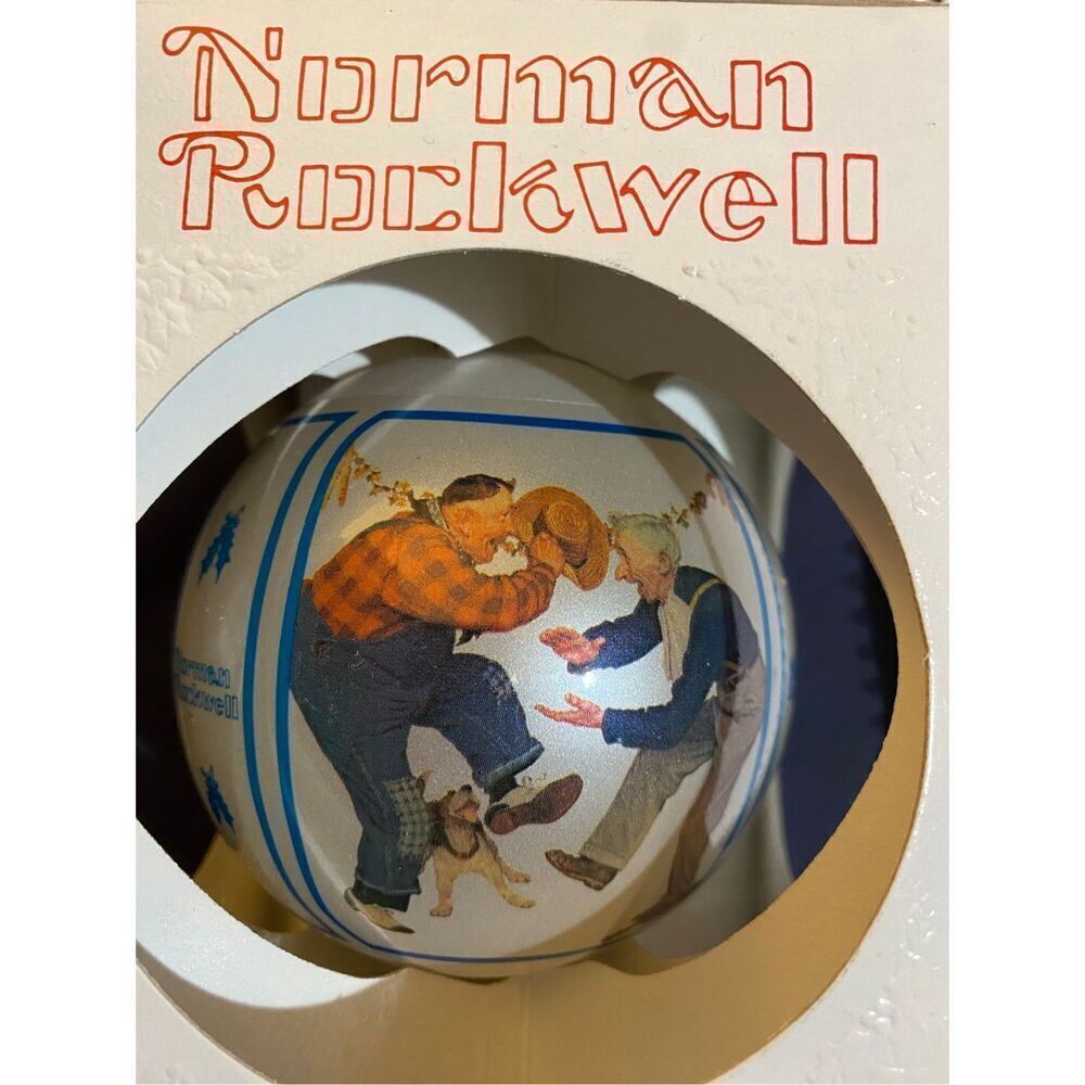Vintage Norman Rockwell Schmid fancy footwork glass ornament, 1985